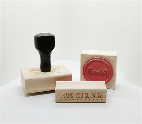 CUSTOM LOGO or TEXT Wood Stamp Custom Image or Text Stamp - Etsy