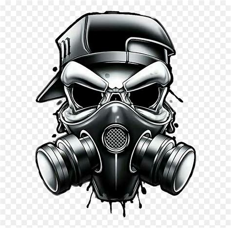 Graffiti Skull Gangster - Gas Mask Drawing, HD Png Download - vhv