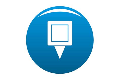 Square pin icon blue vector By Anatolir56 | TheHungryJPEG