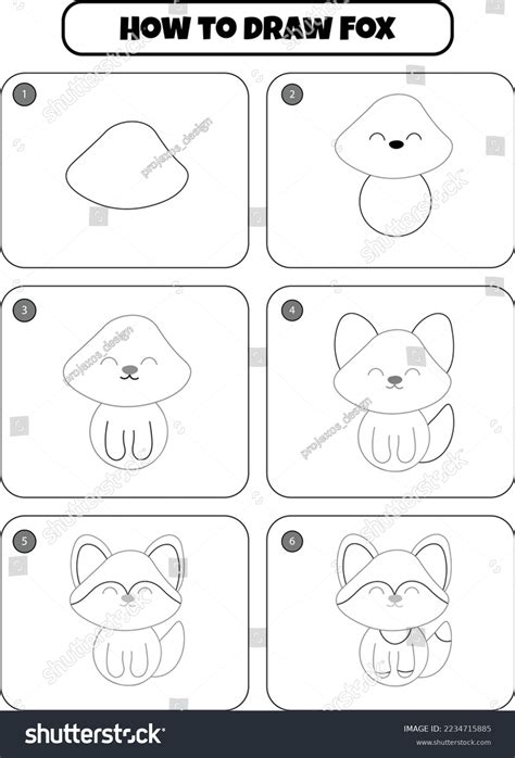 219 Draw Fox Step By Step Images, Stock Photos & Vectors | Shutterstock