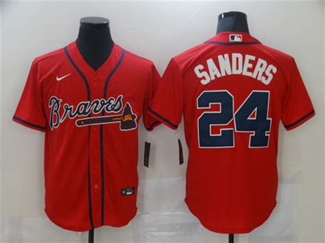 Atlanta Braves #24 Deion Sanders Red Cool Base Jersey|BRAVERS24NCR ...