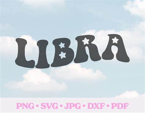 Libra SVG Zodiac SVG Wavy Text Trendy Retro Astrology - Etsy