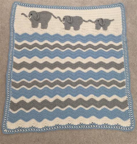 Elephant March baby blanket : crochet