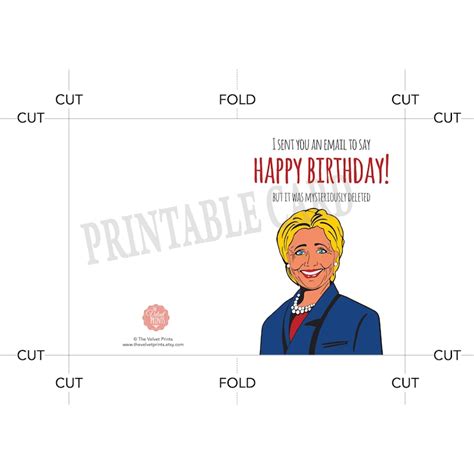 Hillary Clinton birthday card Funny Card Digital Download | Etsy