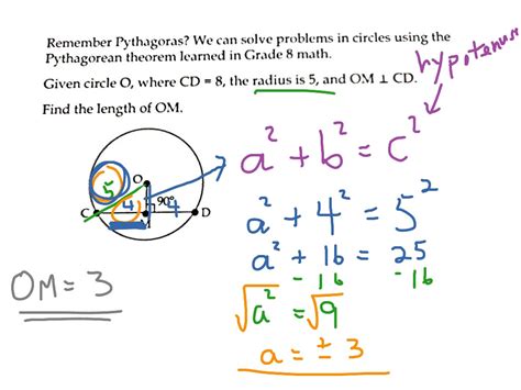 6.10 Solving circle problems using pythagoras | Math, Circle Geometry | ShowMe