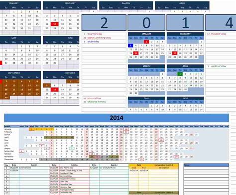 Free Custom 2014 Calendars Template