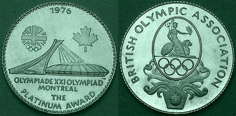 BOA Platinum medal for Montreal Olympics.