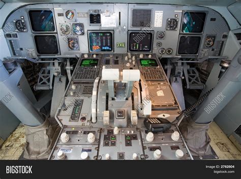 Inside View Modern Airplane Cockpit Image & Photo | Bigstock