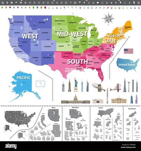 United States Map Colored