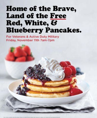 IHOP is offering an all day deal for veterans on Veterans Day