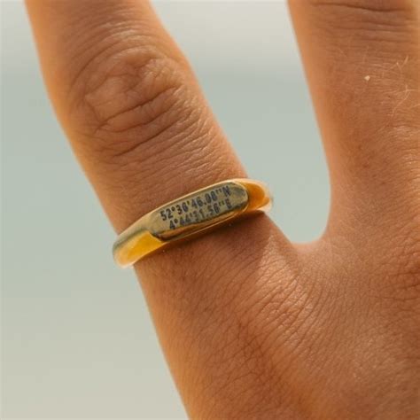 Coordinates Ring - Etsy