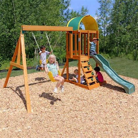 KidKraft Wooden Swing Set Kids Sandbox Playground Activity Play ...