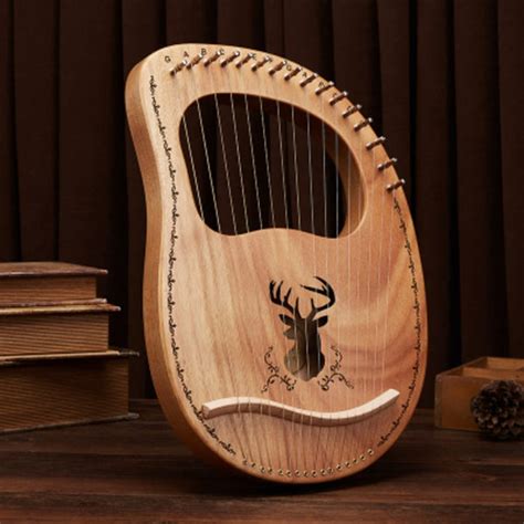 Classy 16-String Lyre Harp with Metal Strings, Tuning Wrench, Spared S – GizModern