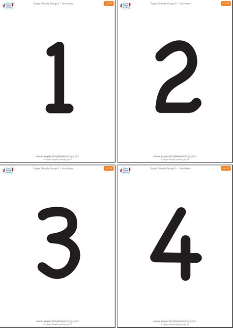 Simple Numbers Flashcards Super Simple Best Printable Number ...