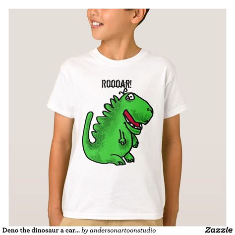 Deno the dinosaur a cartoon illustration T-Shirt | Zazzle.co.uk | Cartoon illustration, Cartoon ...