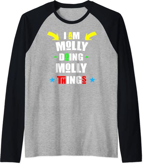 I'm Molly Doing Molly Things Cool Funny Colorful Christmas Raglan ...