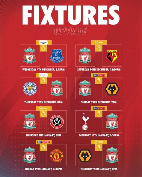 Updated fixtures🔴 : r/LiverpoolFC