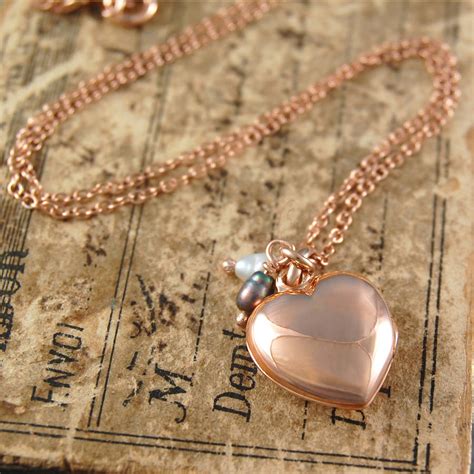 rose gold heart locket necklace by otis jaxon silver jewellery ...