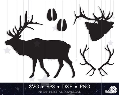 Elk Wapiti Shapes Vector Clipart Set INSTANT DIGITAL DOWNLOAD Svg Png Dxf Jpeg Eps Pdf - Etsy ...