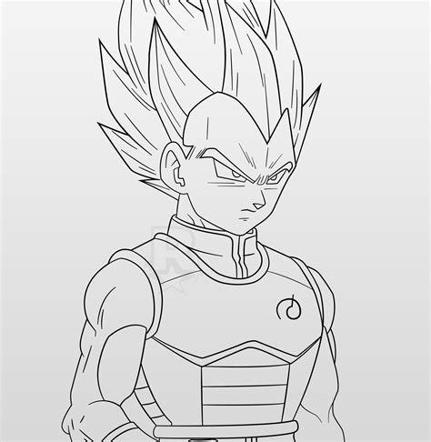 Dragon Ball Z | Super Saiyan Blue Vegeta LineArt by AubreiPrince on ...