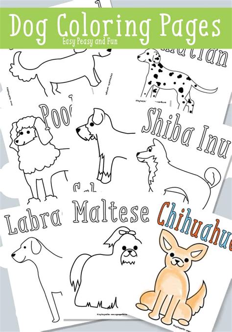 Dog Coloring Pages - Free Printable - Easy Peasy and Fun