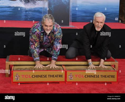 (L-R) Jon Landau and James Cameron at the Jon Landau and James Cameron Hand & Footprint Ceremony ...