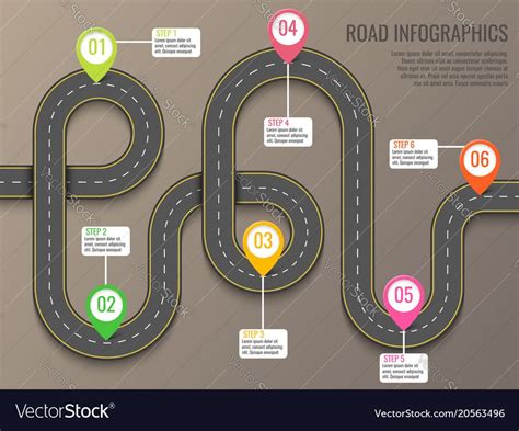 The glamorous Infographics Template With Road Map Using Pointers Throughout Blank Road Map ...