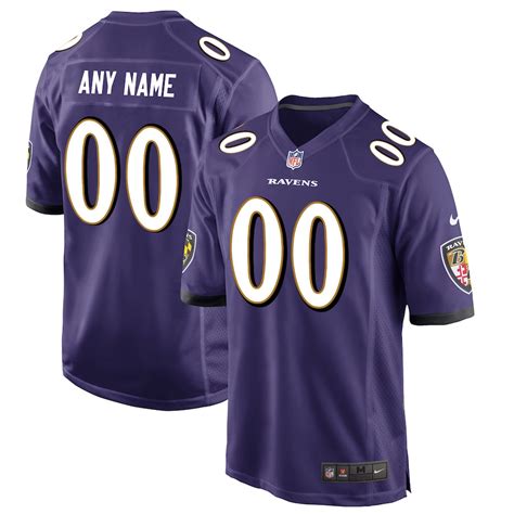 Men's Nike Purple Baltimore Ravens Custom Game Jersey