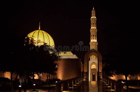 Grand Mosque in Muscat, Oman Stock Image - Image of islamic, evening ...