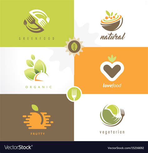 Fresh food logo design Royalty Free Vector Image