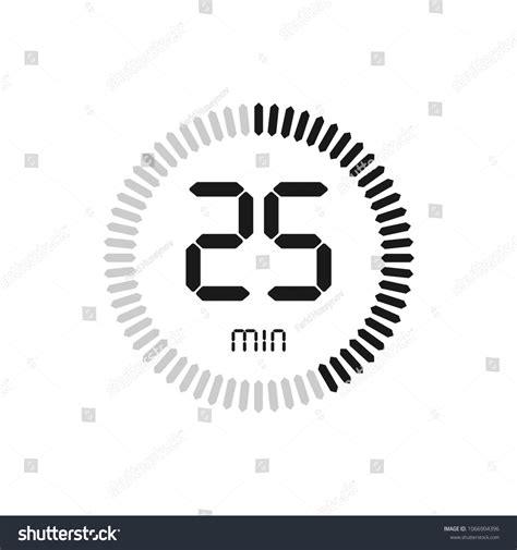 25 Minutes Stopwatch Vector Icon Digital Stock Vector (Royalty Free) 1066904396 | Shutterstock