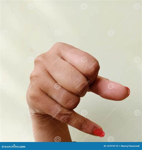 American Sign Language Alphabet Letter J Displayed with Isolated Hand ...