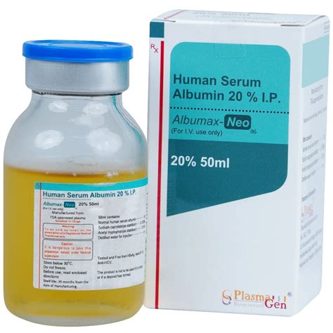 Albumax Neo 50 Ml Human Albumin 20 Injection Ip Prescription Below ...