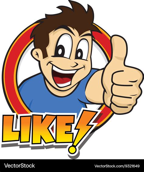 Thumb up cartoon character Royalty Free Vector Image