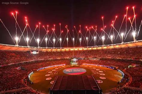 Preparations for celebration at Narendra Modi Stadium, India-Australia ...