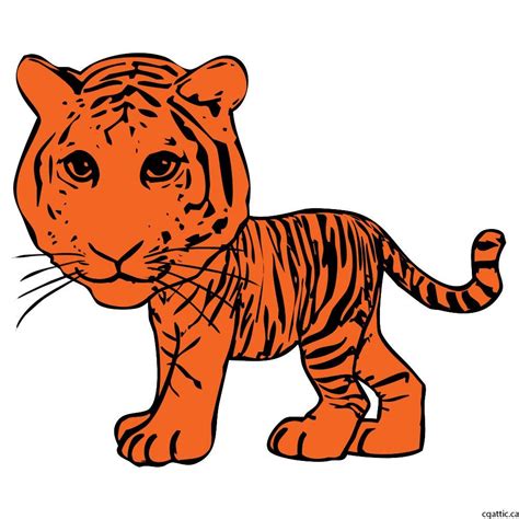 tiger cartoon drawing step 3: fill in the shape of the tiger with an ...