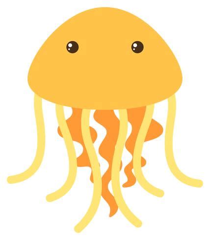 Yellow jellyfish on white background 302081 Vector Art at Vecteezy