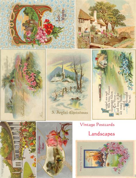 Vintage Postcards Collage Sheet Free Stock Photo - Public Domain Pictures