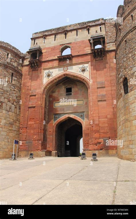 Entrance gate of a fort, Old Fort, New Delhi, India Stock Photo - Alamy