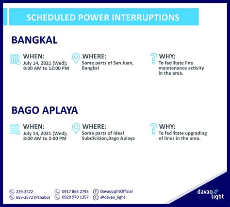 Davao Light & Power Co. Scheduled Power Interruptions - DAVAO LIFE