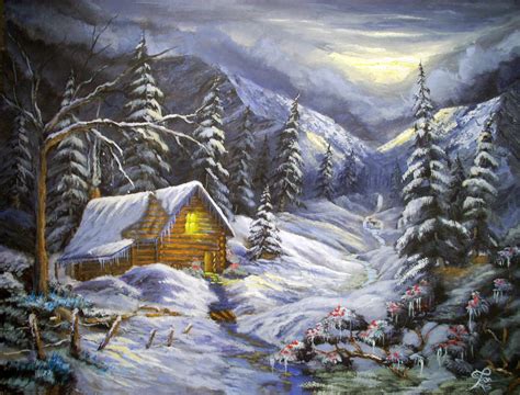 Winter Cabin by FolkloreMcGrinme on DeviantArt