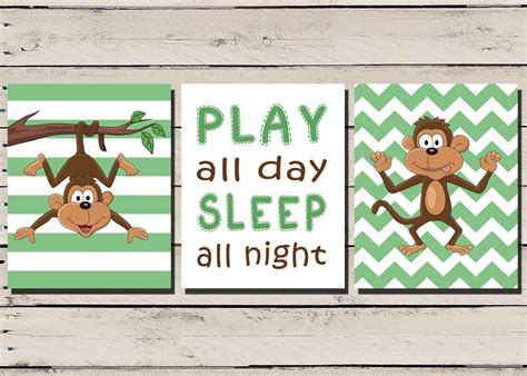 Monkey Wall Art Monkey Nursery Decor Monkey Nursery Art | Etsy