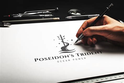 Poseidon trident logo on Behance