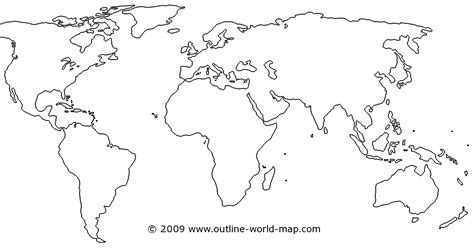 Map Of The World Blank Without Countries - London Top Attractions Map