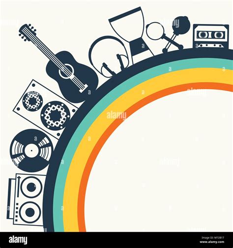 Background with musical instruments in flat design style Stock Vector ...