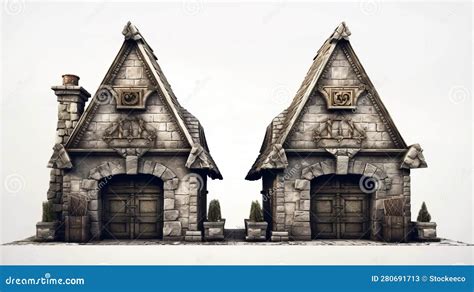 Fantasy Doorway Models with Balanced Symmetry and Cottagepunk Style Stock Illustration ...