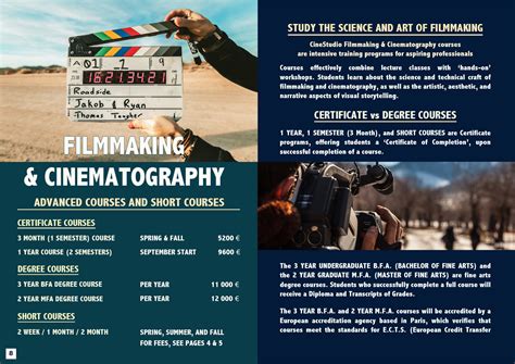 Filmmaking & Cinematography | CineStudio - Paris School of Film and ...