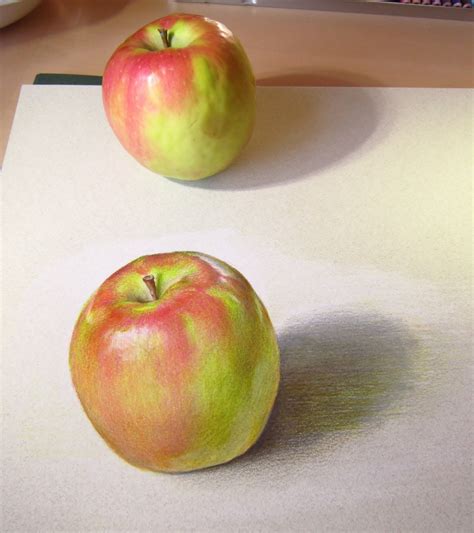 Apple (with apple) - Colored pencil Drawing