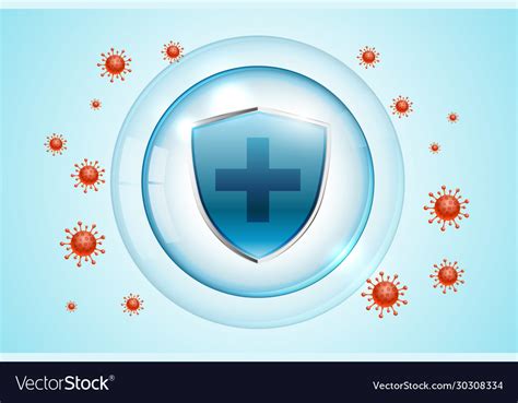 Coronavirus covid-19 protection shield for Vector Image