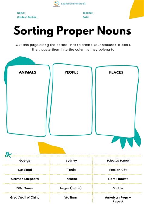 Types Of Nouns Worksheet – E Street Light